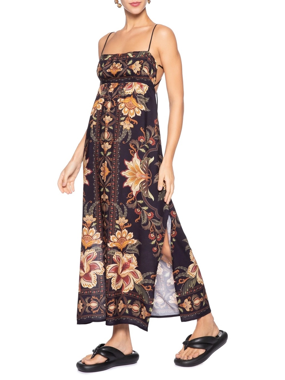 NWT Farm Rio Jardim Majestico Floral Cotton Blend Maxi Dress size XL